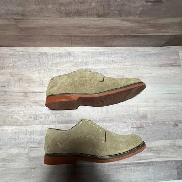 1901 Mens Round Toe Oxford  Round Toe Comfort Tan Leather Suede Shoe Size: 8M - Picture 3 of 14